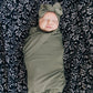 Olive Bamboo Hat OR Head Wrap Set