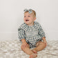 Blue Plaid Ruffle Collar Bubble Romper