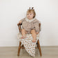 Camel Gingham Lace Bubble Romper
