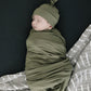Olive Bamboo Newborn Knot Hat