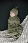 Olive Bamboo Hat OR Head Wrap Set