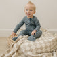 Dusty Blue Bamboo Footed Zipper