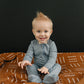Dusty Blue Bamboo Footed Zipper