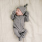 Grey Organic Cotton Ribbed Zipper