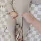 Oatmeal Organic Cotton Ribbed Zipper