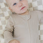 Oatmeal Organic Cotton Ribbed Zipper