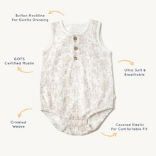 Load image into Gallery viewer, Organic Cotton Muslin Bubble Romper - Summer Bloom
