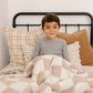 Taupe Checkered Plush Blanket