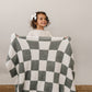 Green Checkered Plush Blanket