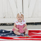 Gingham Flag Smocked Bubble Romper