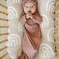 Dusty Rose Organic Cotton Ribbed Knot Gown