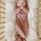 Dusty Rose Organic Cotton Ribbed Knot Gown