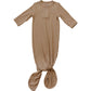 Latte Ribbed Bamboo Knot Gown