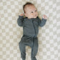 Charcoal Organic Cotton Ribbed Zipper