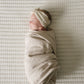 Taupe Stripe Muslin Swaddle Blanket