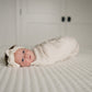 Taupe Stripe Muslin Swaddle Blanket