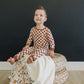 Rust Checkered Ribbed Bamboo Cozy Set