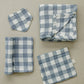 Dusty Blue Gingham Muslin Swaddle Blanket