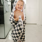 Charcoal Checkered Muslin Hooded Towel