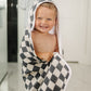Charcoal Checkered Muslin Hooded Towel