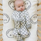 Light Green Checkered Bamboo Zipper