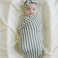 Green Stripe Bamboo Swaddle