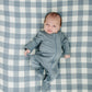 Dusty Blue Gingham Muslin Crib Sheet