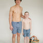 Navy Gingham Adult Men's Swim Shorts