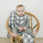 Dusty Blue Gingham Muslin Bib