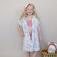 Coastal Floral Zip-Up Organic Cotton Beach Poncho