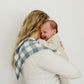 Dusty Blue Gingham Muslin Burp Cloth