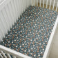 Midnight Floral Muslin Crib Sheet