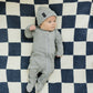 Navy Checkered Plush Blanket