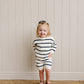 Navy Stripe Knit Shorts