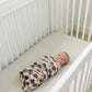 Taupe Stripe Muslin Crib Sheet