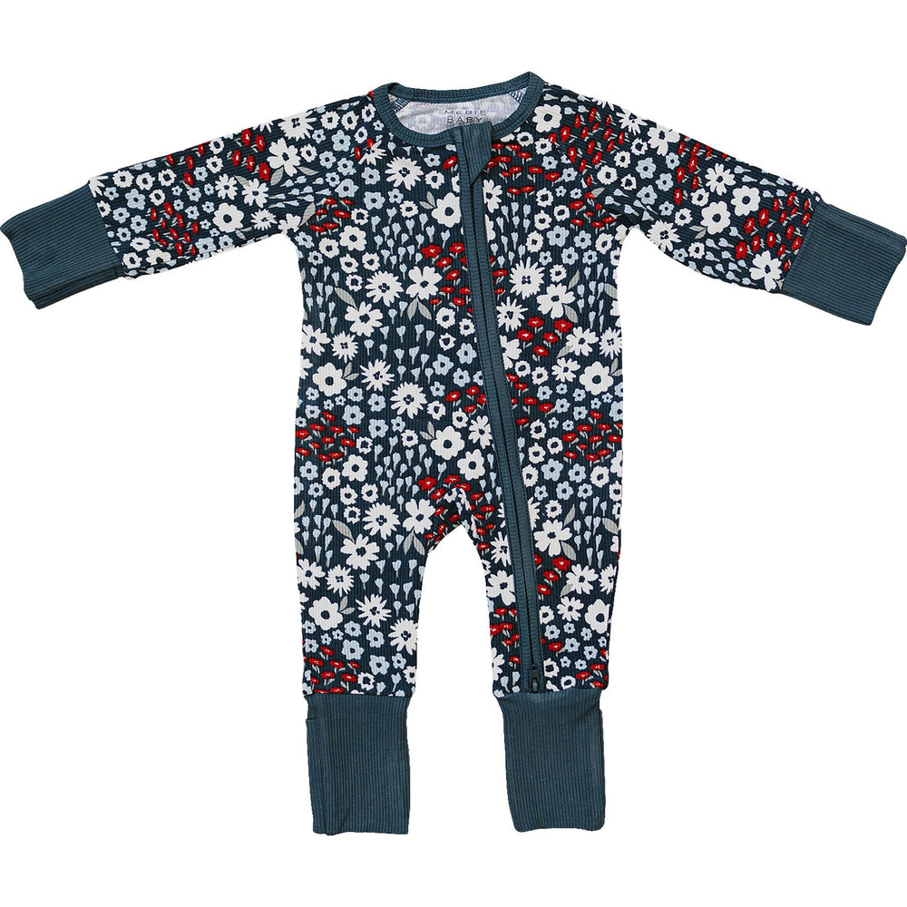 Americana Floral Ribbed Bamboo Zipper