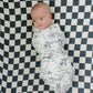 Charcoal Checkered Muslin Crib Sheet