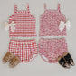 Gingham Ruched Bloomer Set