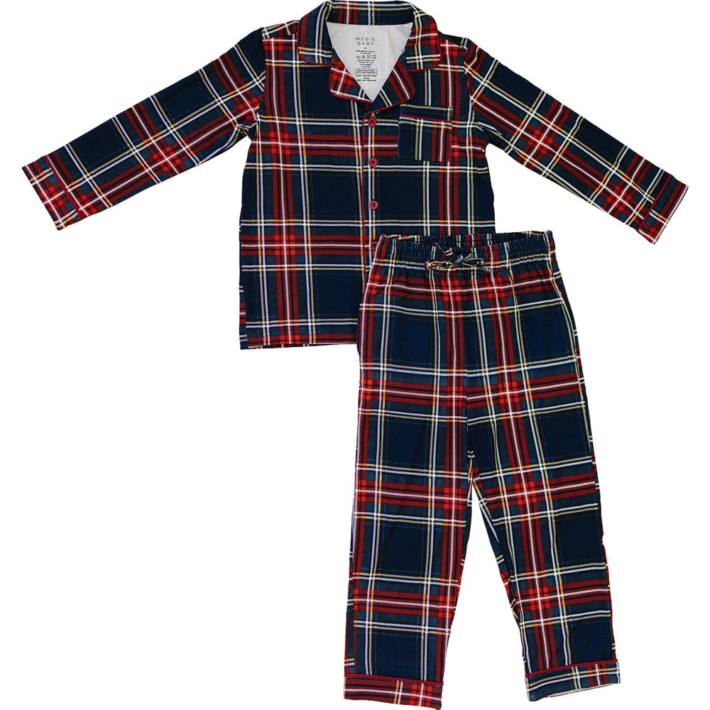 Christmas Plaid Collared Lounge Set