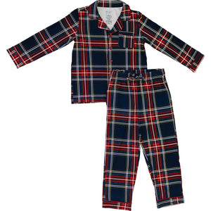Christmas Plaid Collared Lounge Set