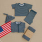 Navy Stripes Ribbed Bamboo Newborn Knot Hat