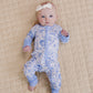 Bamboo Zip Romper | Blue Flowers