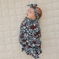 Americana Floral Ribbed Bamboo Head Wrap
