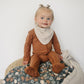 Taupe Stripe Muslin Bib