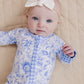 Bamboo Zip Romper | Blue Flowers