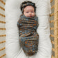 Navy Floral Bamboo Stretch Swaddle