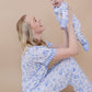Bamboo Zip Romper | Blue Flowers