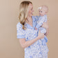 Bamboo Zip Romper | Blue Flowers