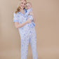 Bamboo Zip Romper | Blue Flowers