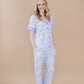 Bamboo Women's Pajamas| Blue Flowers
